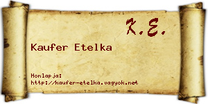 Kaufer Etelka névjegykártya